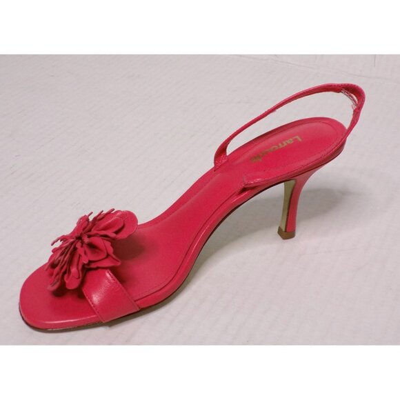 🆕LARROUDE Hibiscus Slingback Flower Sandal Shoes 8.5 Pink - Picture 10 of 12